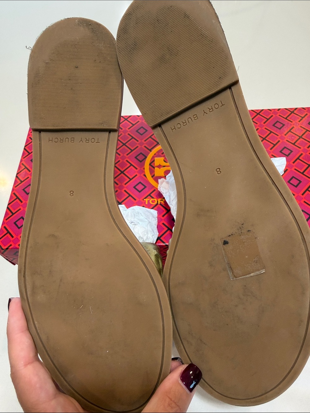 Tory Burch Orginal-Metallic Gold Slide Sandals - Women's Elegant Comfort - Picture 6 of 10